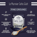 le marinier celtic salt fine ground, 1.1lb mineral rich organic french sea salt, 100% natural and unrefined