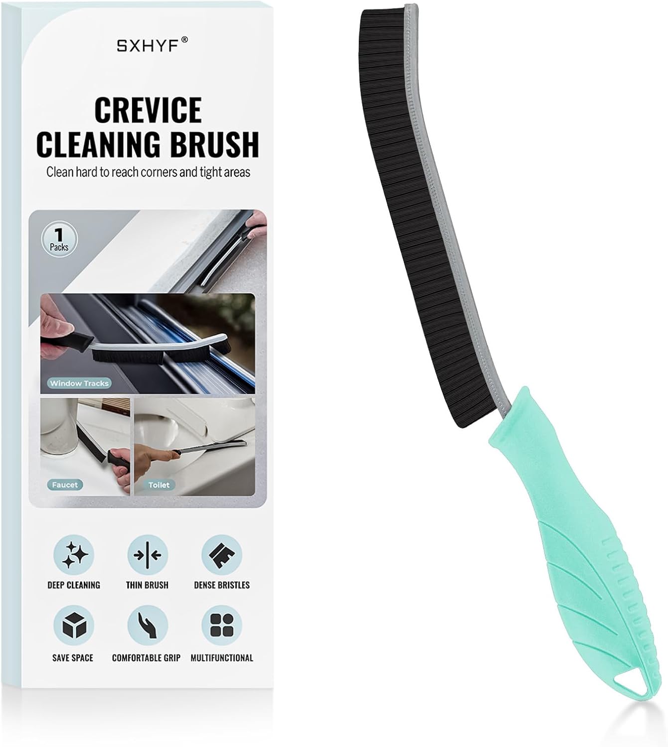 SXhyf Crevice Cleaning Brush – Hard Bristle Grout Scrub Brush for Bathroom, Kitchen & Household Cleaning