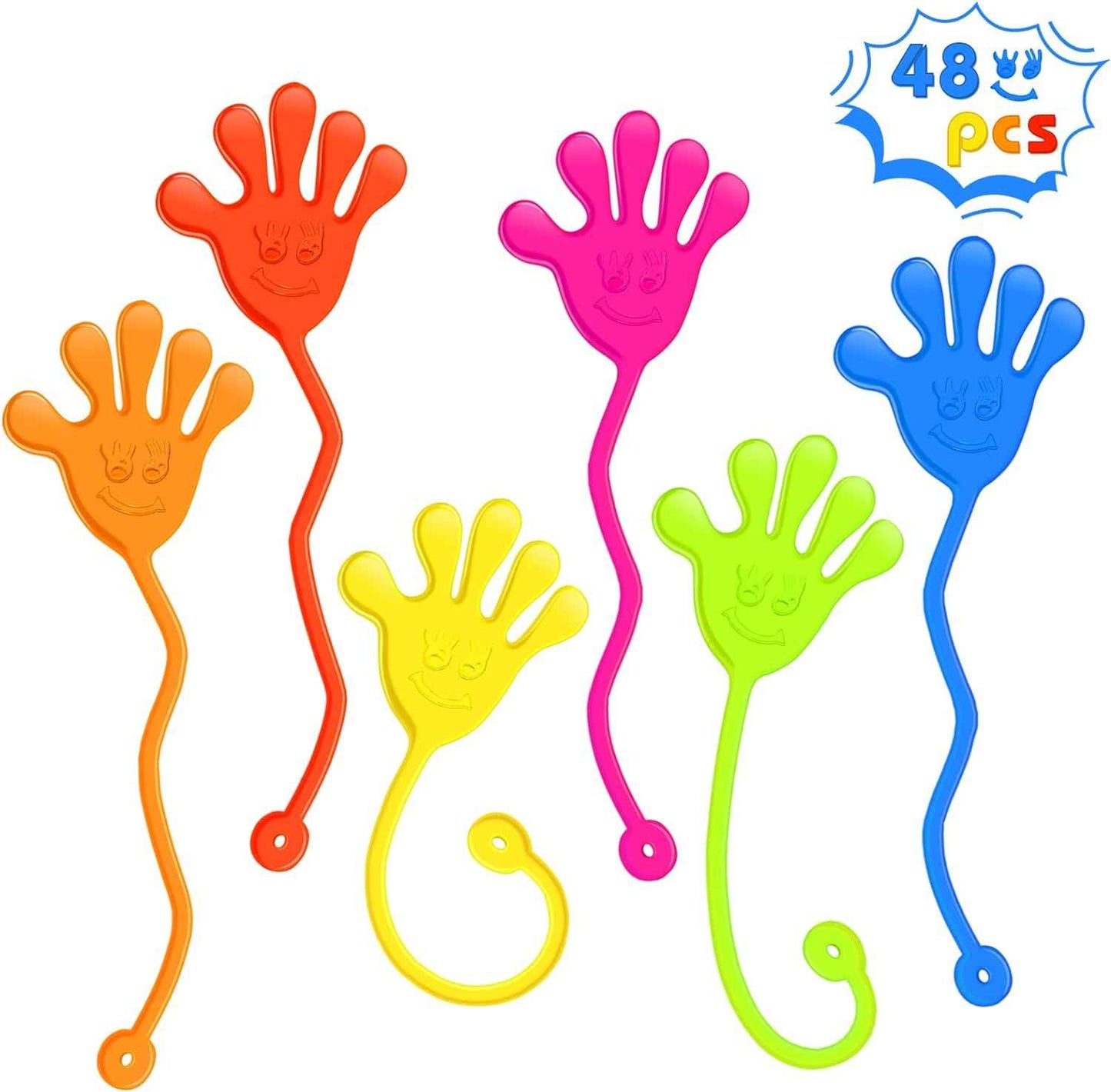 Sticky Hands Bulk 48 PCS Party Favors for Kids 4-8 8-12 Stretchy Sticky Hand Toy Christmas Stocking Stuffers for Kids Goodie Bag Stuffers Fillers Classroom Prizes Student Gifts Birthday Party Supplies