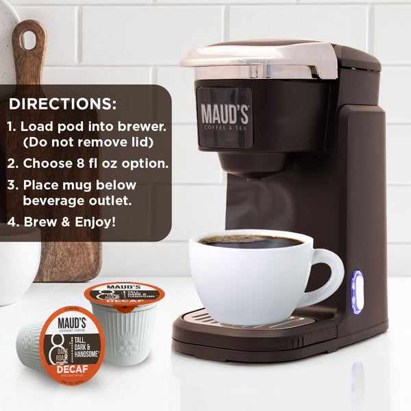 Maud's Decaf Dark Roast Coffee Pods, 100 count, Compatible with Keurig K Cups Maker