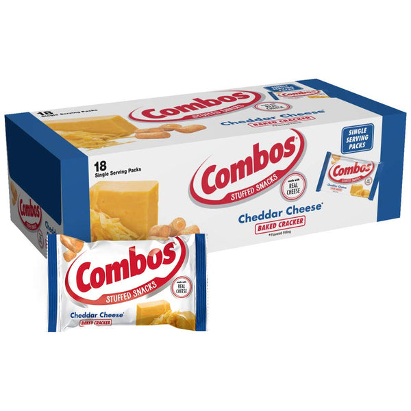 COMBOS Cheddar Cheese and Pretzels Snack Bags 1.8 Ounce Pack of 18