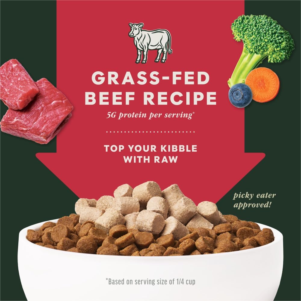 Instinct Raw Boost Mixers, Freeze Dried Dog Food Topper, Grain Free Recipe - All-Natural Beef, 6 oz. Bag
