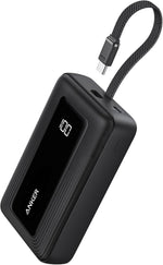 Anker Portable Charger, 10,000mAh 30W Power Bank, USB-C in and Out Fast Charging Battery Pack, Travel Essential Phone Power Bank, for iPhone 17/16, Galaxy and More (Black, 10000.00, Milliamp Hours)