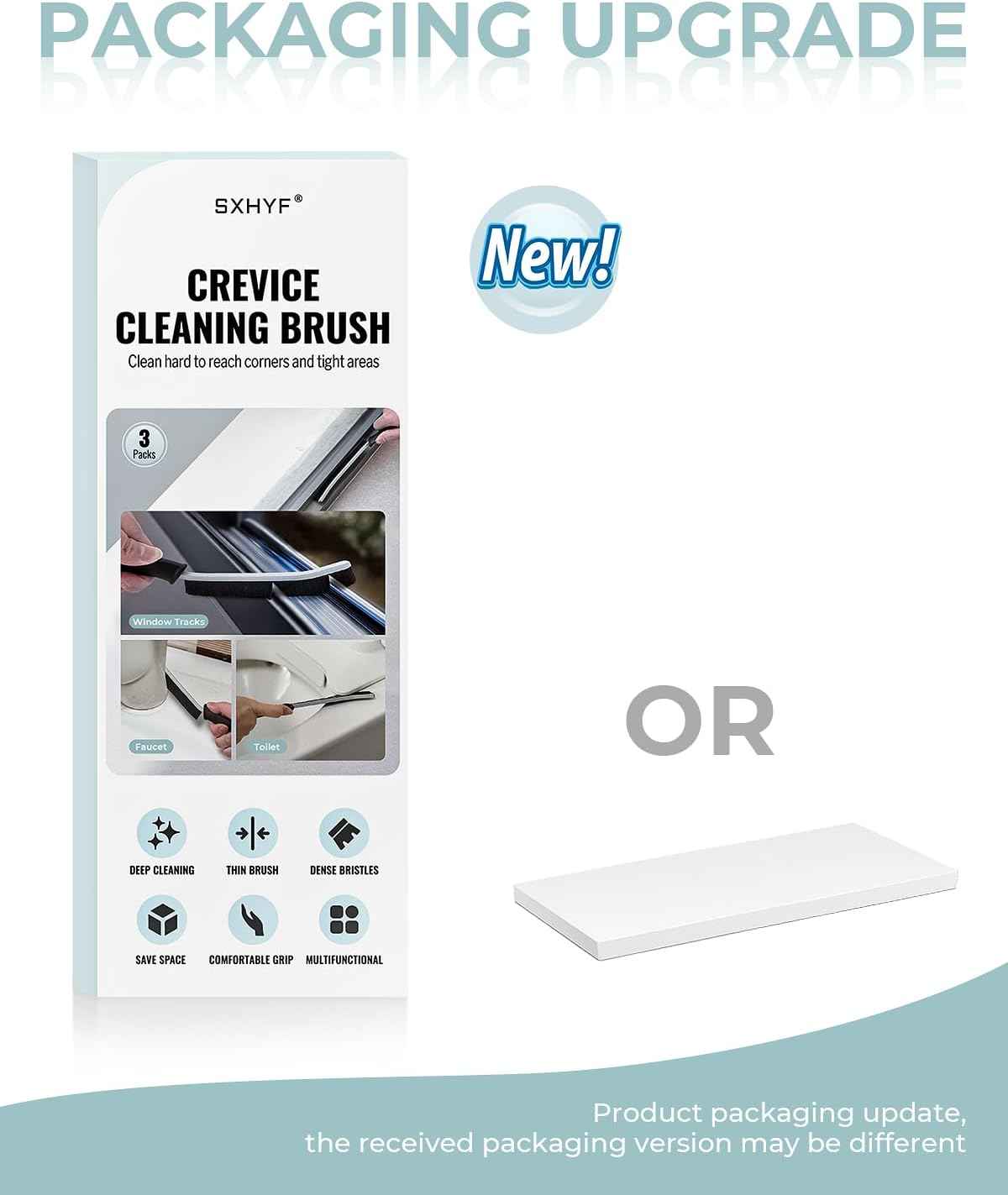 SXhyf Crevice Cleaning Brush - Grout Scrub Brush, House Cleaning Supplies, Gap Cleaning Tools, Home Essentials, Gifts for Women Men, Hard Bristle Crevice Cleaner Brush for Household Use, Bathroom