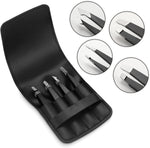 pefei professional stainless steel tweezers set for eyebrows facial hair removal black