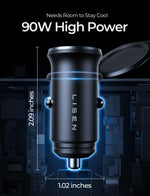 Dual USB-C Car Charger with 90W Power Delivery for iPhone and Samsung