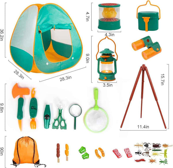 Meland Kids Camping Set with Tent - Toddler Toys for Boys 3-6 Years Old, Green