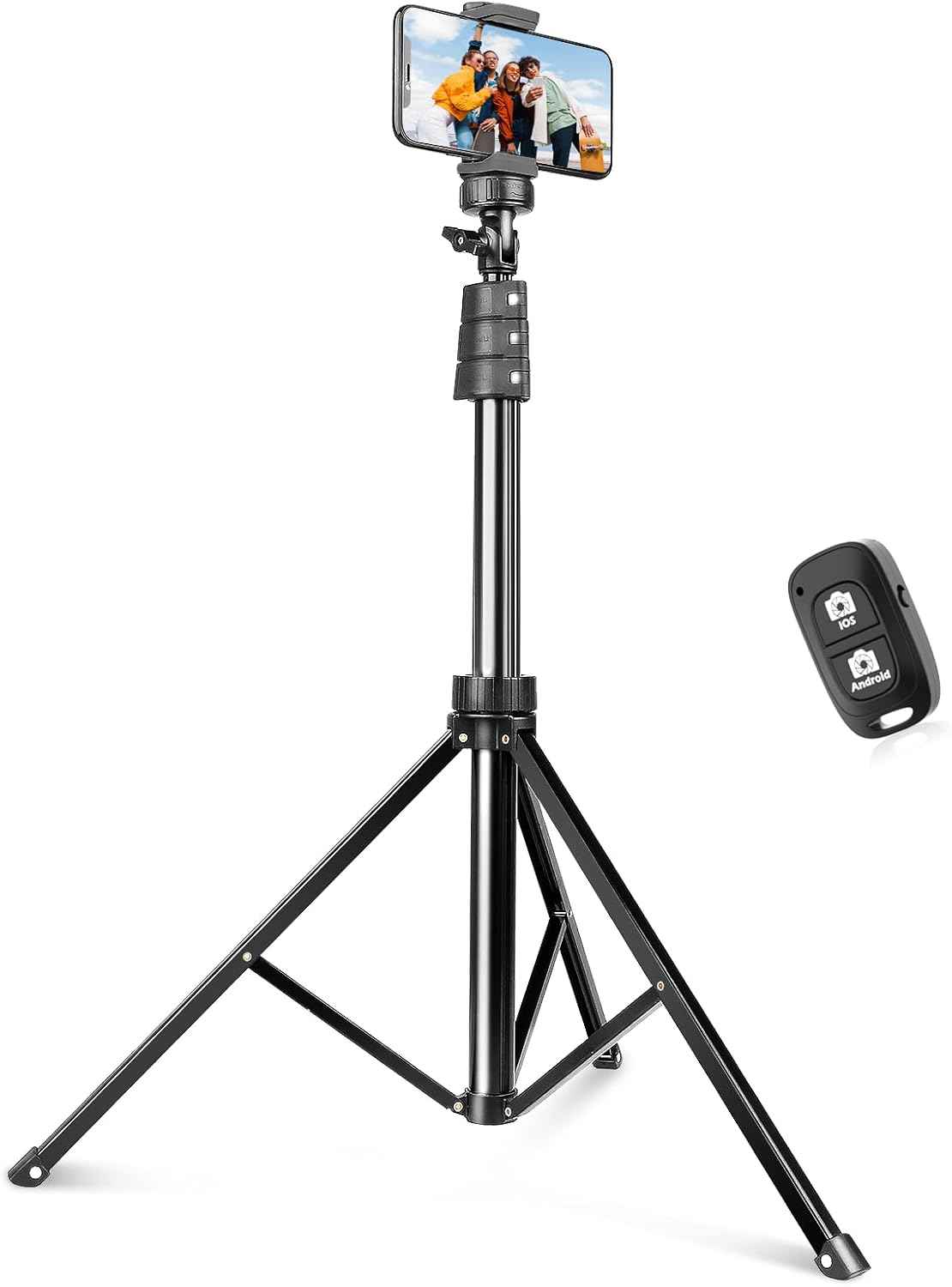 SENSYNE 62" Phone Tripod & Selfie Stick, Extendable Cell Phone Tripod Stand with Wireless Remote and Phone Holder, Compatible with iPhone Android Phone, Camera