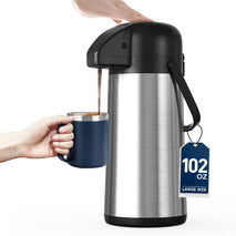 Large capacity stainless steel coffee carafe for hot drinks and tea