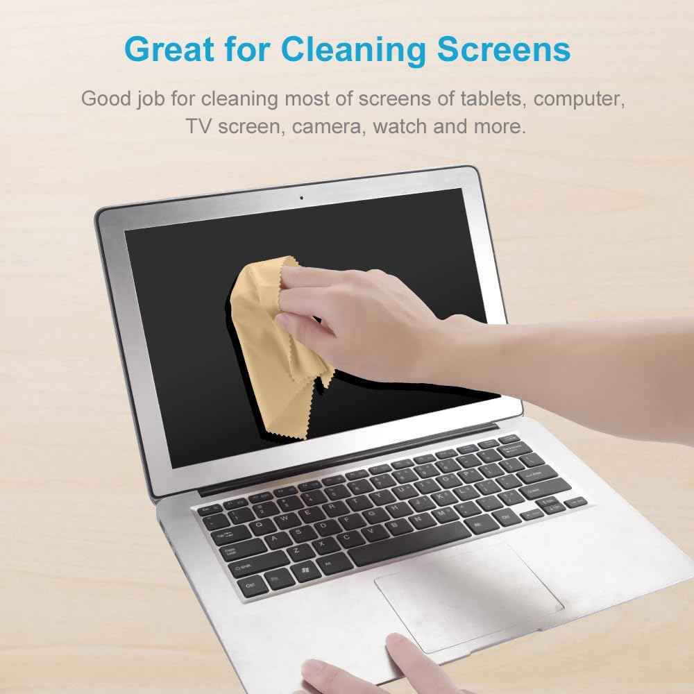 Mcyye 8 PCS Microfiber Cleaning Cloth for Glasses (6"x7"), Premium Eyeglass Cleaning Cloth, Lens Wipes Cloth for Electronics, Glasses, TV Screen, Cell Phone and Laptop, Cleaning the Screens Works Well