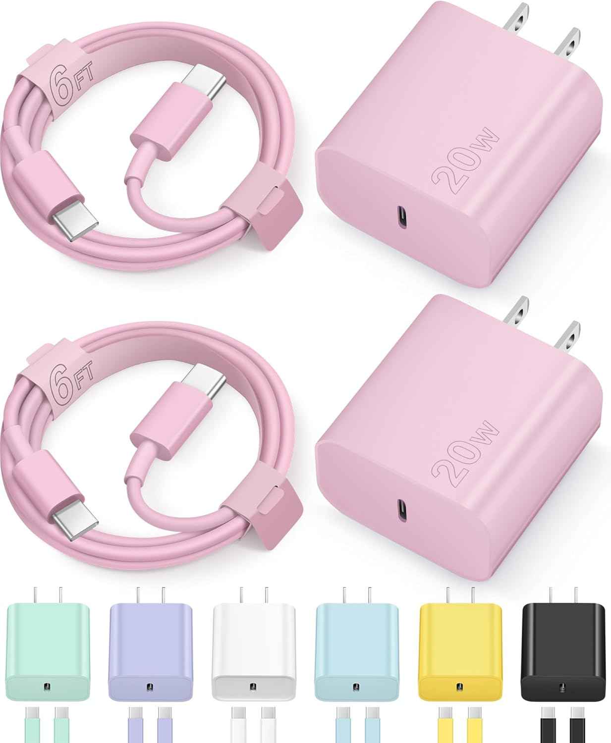 iPhone 17 16 15 Charger Fast Charging Type C Chargers USB C Charger Block iPhone 17 16 15 Air Pro Max Chargers with 6FT Cable for iPhone 17/17 Plus/17 Pro Max/16/16 Plus/16 Pro Max/15 Pro Max/iPad Pro