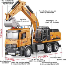 OANMYJJO Children Excavator Toy Metal DieCast Excavator Model，with Simulated Sound and lightdigger Toys，Excavator Toys for Boys 3-5 Year Old Gift