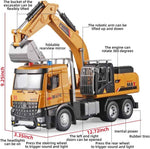oanmyjjo children's die-cast metal excavator model with sound and light for boys 3-5 years