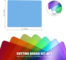 Flexible cutting boards set of 7 for kitchen use