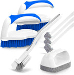 Holikme 7 Pack Deep Cleaning Brush Set, Scrub Pads with Scraper Tip for Pool Walls, Bathroom, Grout, Floor, Tub, Shower and Kitchen Surface (Green)