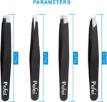 pefei professional stainless steel tweezers set for eyebrows facial hair removal black