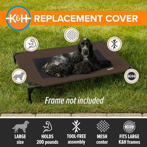 kandh large pet cot replacement cover 42x30 inches chocolate - machine washable indoor outdoor use