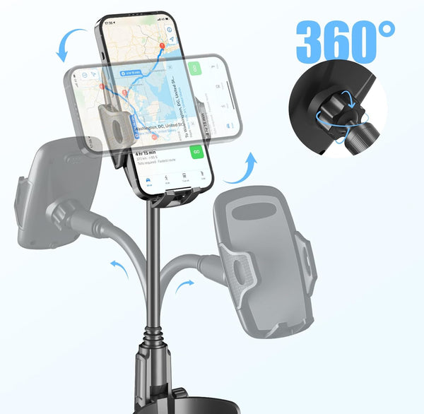 Adjustable Cup Phone Holder for Car with 360° Gooseneck Mount