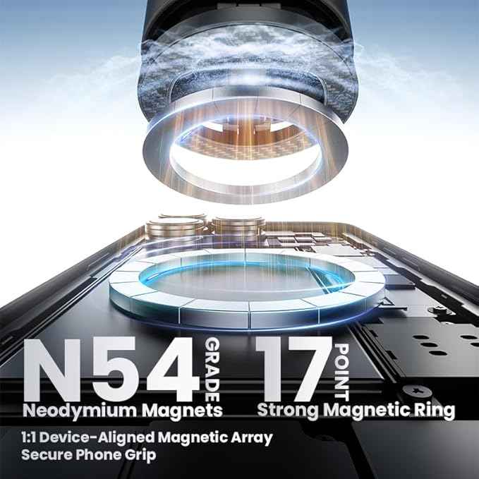 BISART Vacuum Magnetic Car Phone Holder – 360° Rotatable, Reinforced 96LBS Suction Cup Mount Compatible with MagSafe for iPhone & Android, Portable for Car, Gym & Mirror (A7-Black)