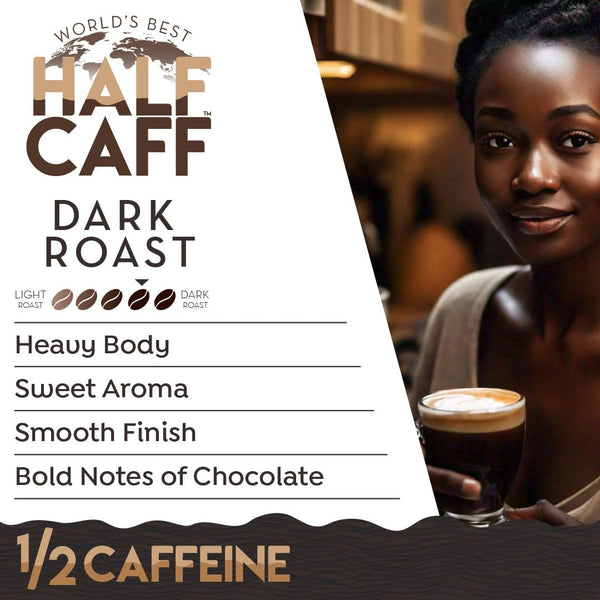 Half Caff Dark Roast Coffee Pods, 100 ct, Single Serve Pods, 100% Arabica, Keurig Compatible