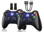 Gamrombo Xbox 360 2 Pack Wireless Controller Replacement for 360 & Slim with Windows PC Compatibility