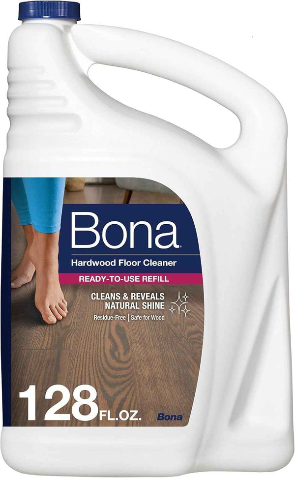 Bona Hardwood Floor Cleaner Refill - 128 oz Unscented - Residue-Free Cleaning for Wood Floors
