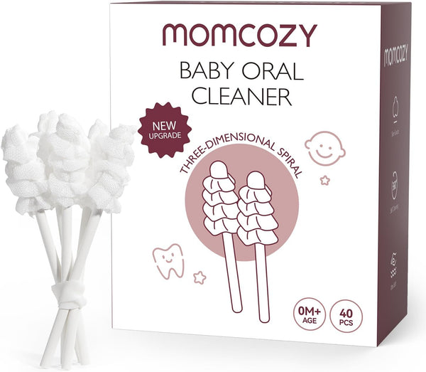 momcozy baby tongue cleaner gauze 40 count disposable oral cleaner for newborns and toddlers