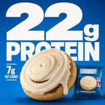 Legendary Foods Cinnamon Roll Protein Bars - Gluten-Free, Low Carb, 10-Pack