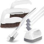 Holikme 7 Pack Deep Cleaning Brush Set, Scrub Pads with Scraper Tip for Pool Walls, Bathroom, Grout, Floor, Tub, Shower and Kitchen Surface (Green)