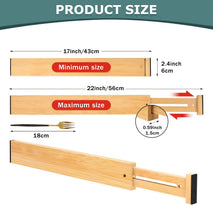 Adjustable bamboo drawer dividers for kitchen, dresser, and closet