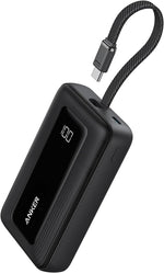Anker Portable Charger, 10,000mAh 30W Power Bank, USB-C in and Out Fast Charging Battery Pack, Travel Essential Phone Power Bank, for iPhone 17/16, Galaxy and More (Black, 10000.00, Milliamp Hours)