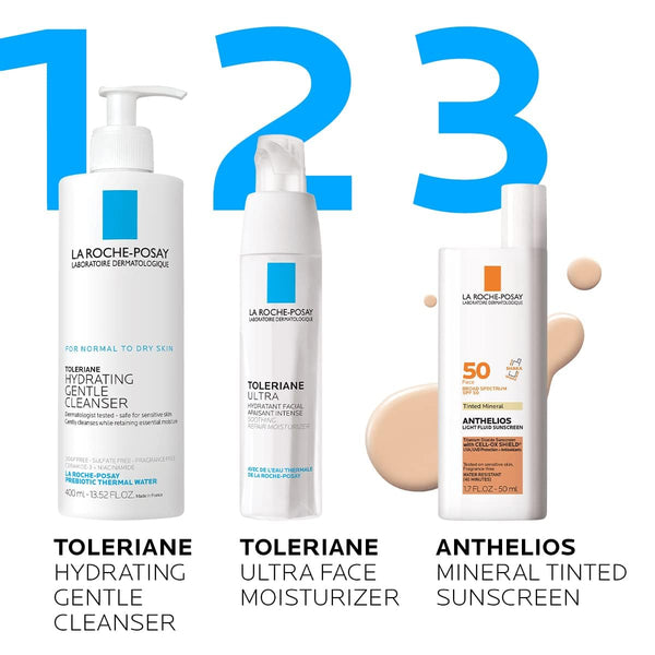 La Roche-Posay Anthelios Ultra-Light Fluid SPF 50, 50ml, Face Sunscreen with Titanium Dioxide, Oil-Free, Matte Finish