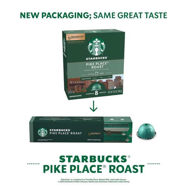 Starbucks by Nespresso Vertuo Coffee Pods, 30-count, Medium Roast, 7.8 oz Brew Size