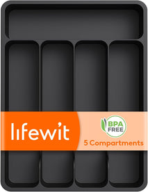 Lifewit Silverware Drawer Organizer Tray for Kitchen Utensil Storage