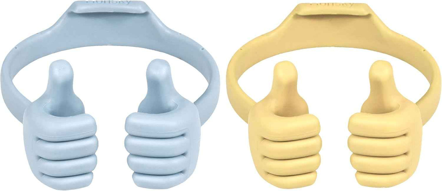 HONSKY Thumbs-Up Phone Stand for Tablets, E-Readers and Smart Phones – Green/Purple – 2 Count