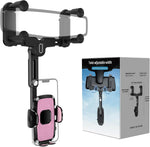 Car Phone Holder Mount, Rear View Mirror Phone Holder, Rotatable and Retractable Phone Holders for Your Car Compatible with iPhone Samsung All 4-7 Inch Cell Phones