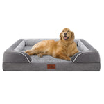 Grey Comfort Expression Orthopedic Dog Bed for Extra Large Dogs 42x30 Inch with Waterproof Bolsters