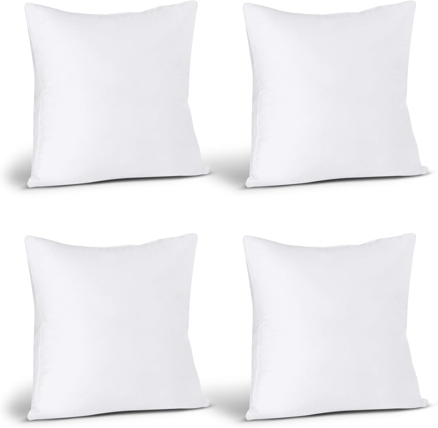 Utopia Bedding Throw Pillows (Set of 4, White), 18 x 18 Inches Pillows for Sofa, Bed and Couch Decorative Stuffer Pillow - Rayz Mart