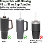 6-Pack Reusable Replacement Straws for Stanley 40 oz & 30 oz Tumblers with Cleaning Brush