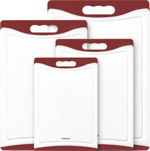 Set of 4 Extra Large Plastic Cutting Boards for Kitchen