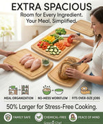 Luxury Bamboo Cutting Board Set of 3 with Glue-Free Surface Technology