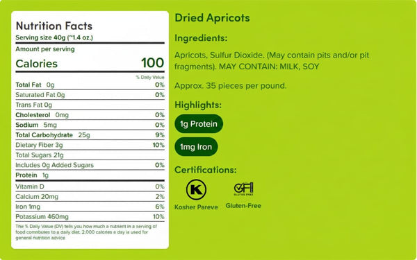 Dried Apricots No Sugar Added 2 Pound Bag