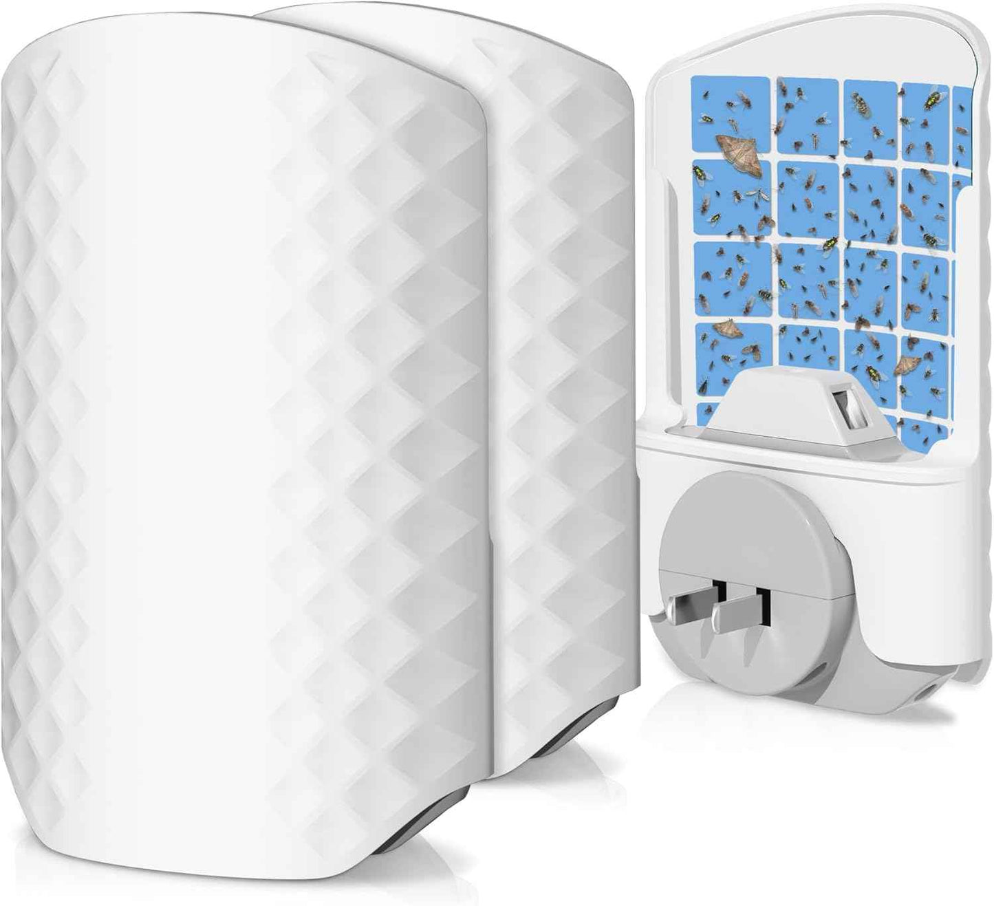 Flying Insect Trap for Indoors, Bug Killer Light Trap for Fruit Flies, Gnats, Moths, and Houseflies, 1 Device + 4 Refills, Best Fly Traps for Home, Kitchen, Bedroom, Plant Area, Garages