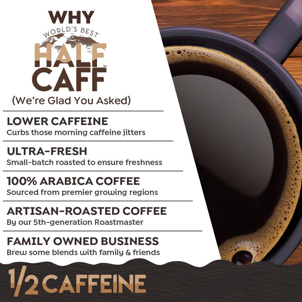 Half Caff Dark Roast Coffee Pods, 100 ct, Single Serve Pods, 100% Arabica, Keurig Compatible