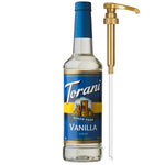 Torani sugar-free vanilla flavored syrup, zero-calorie, 25.4 fl oz, pump included