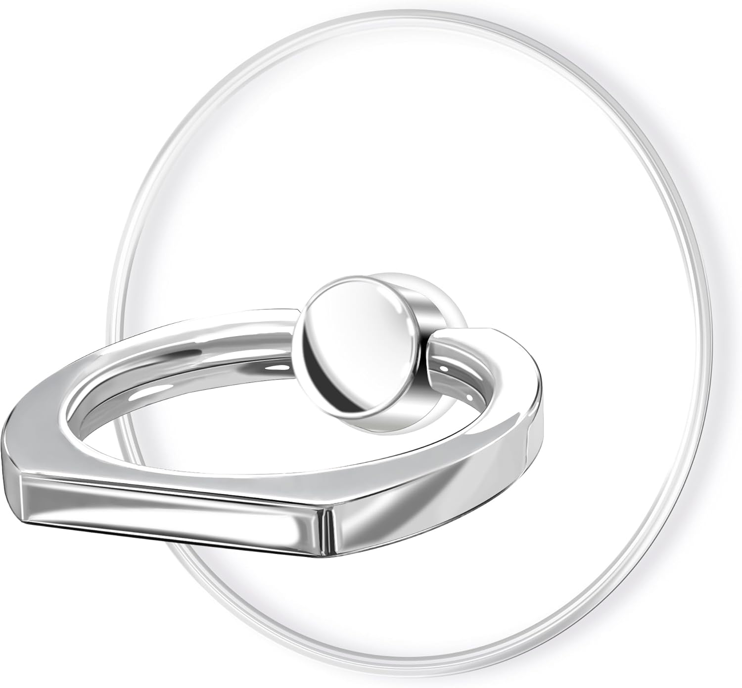 Transparent Clear Phone Ring Grips Holder Kickstand, Finger Ring Stand for Cell Phone Tablet Case Accessories(Round-Clear) (1)
