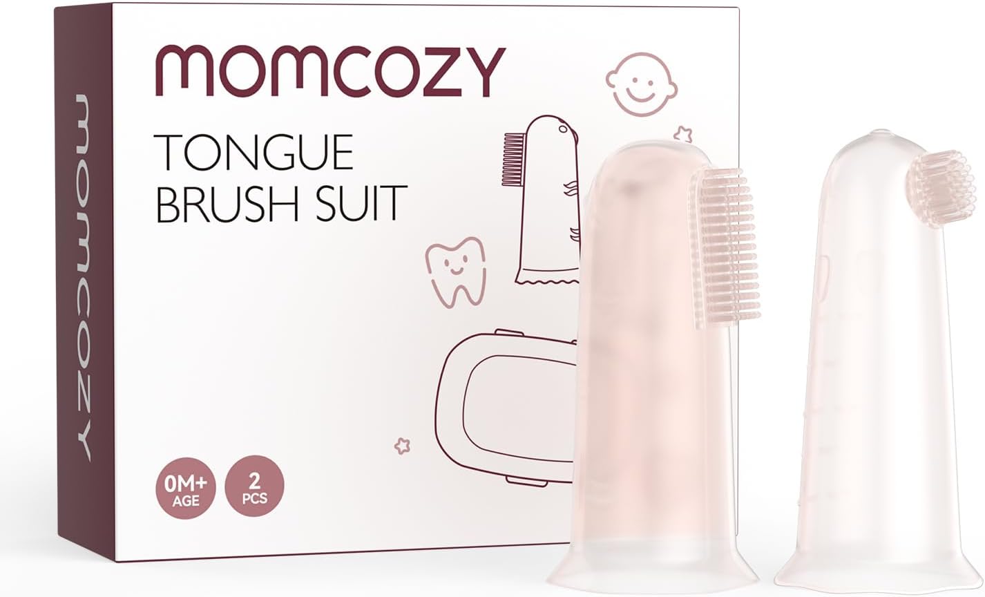 Momcozy Baby Tongue Cleaner Gauze, Baby Toothbrush Disposable Oral Cleaner, Toddler Tooth Brush for Tooth Mouth Gum Clean, Infant Toothbrush Oral Cleaning Stick, Baby Oral Cleaner Newborn, 40 Count