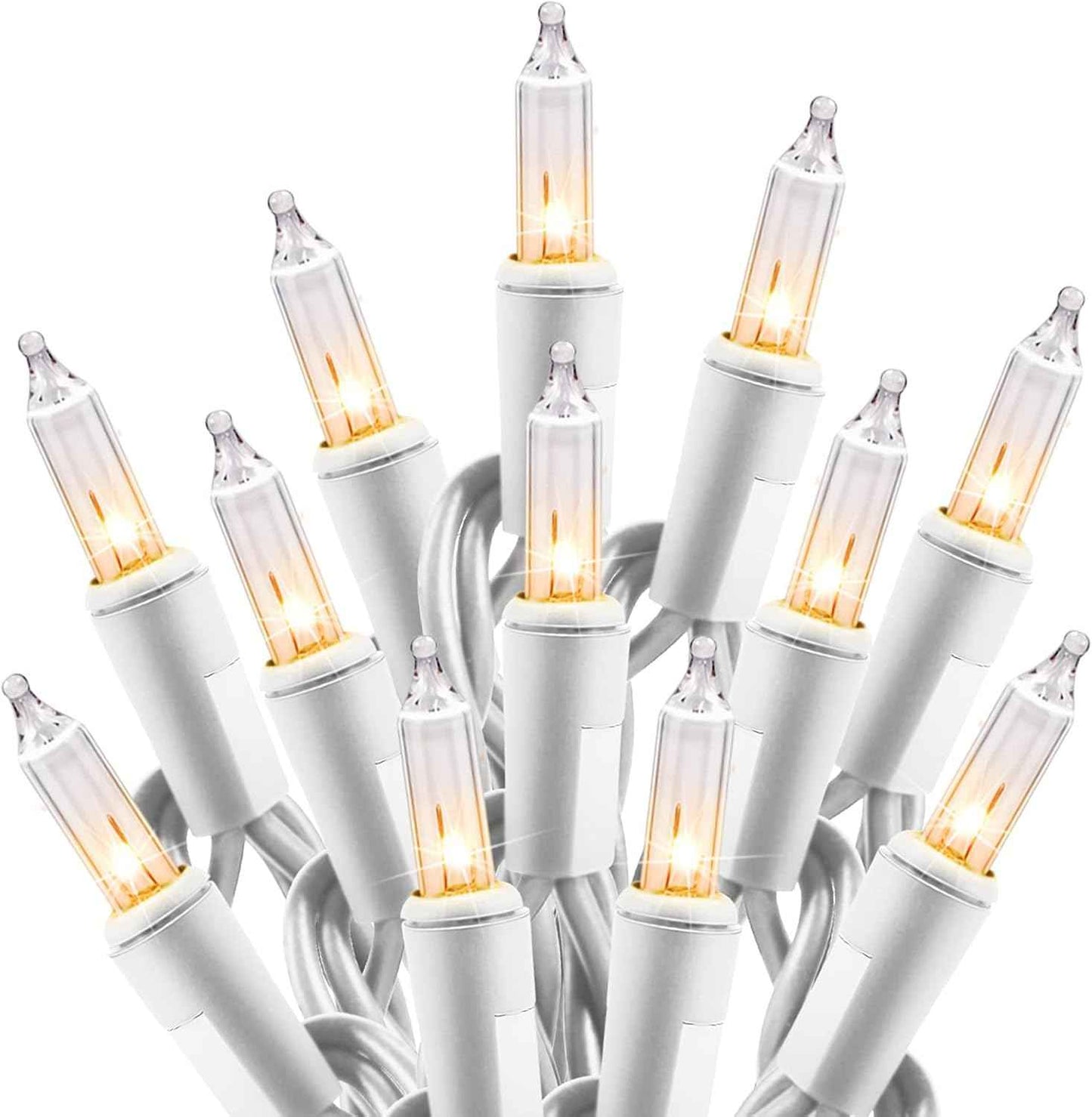 Christmas Pink Mini String Lights - 100 Count 25 Feet Detachable Incandescent Bulb Waterproof Fairy Lights Plug in for Indoor Outdoor Party Patio Xmas Tree Valentine's Day Decoration, White Wire