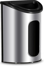 Utopia Kitchen Wall-Mounted Stainless Steel Grocery Bag Holder & Dispenser, Space-Saving Plastic Bag Holder for Kitchen, Pantry or Cabinet, Reusable Plastic Bag Organizer, Silver