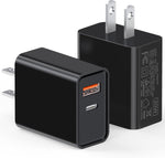 Dual Port USB C Wall Charger Block for iPhone and Samsung